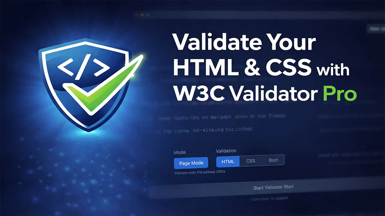 W3C Validator Pro — a Windows desktop app for batch validating HTML and CSS across multiple websites